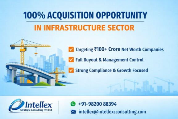 100% Acquisition Opportunity in Infrastructure Sector – Strategic Buyout Proposal for High-Value Companies in India.